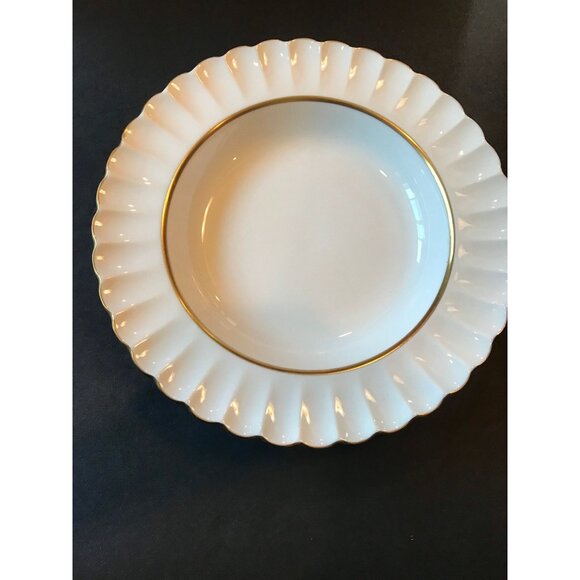 Vintage Spode Midas Bone China England 8 1/4" Rimed Soup Bowl Y8157 Gold Rib - Picture 3 of 6